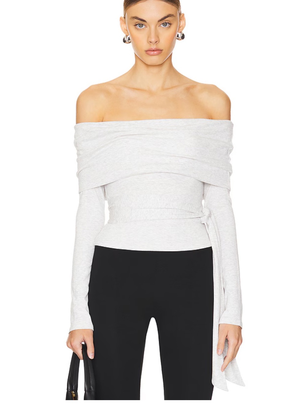 Revolve Off-Shoulder Wrap Waist Sweater